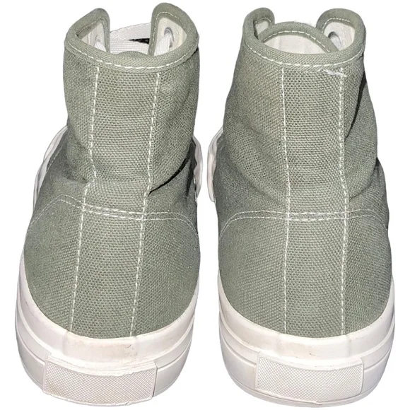 Khaki Green Canvas Lace up High-top Trainer Sneakers Sz US 7.5 EUR 40 Me… - Picture 5 of 10